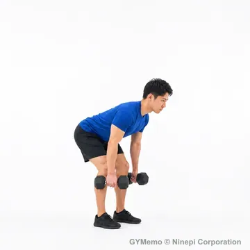 ダンベルベントオーバーロウの開始姿勢