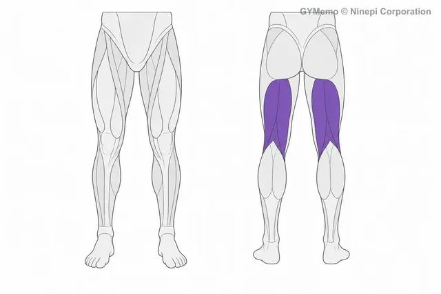レッグカールで主に鍛える筋肉の図