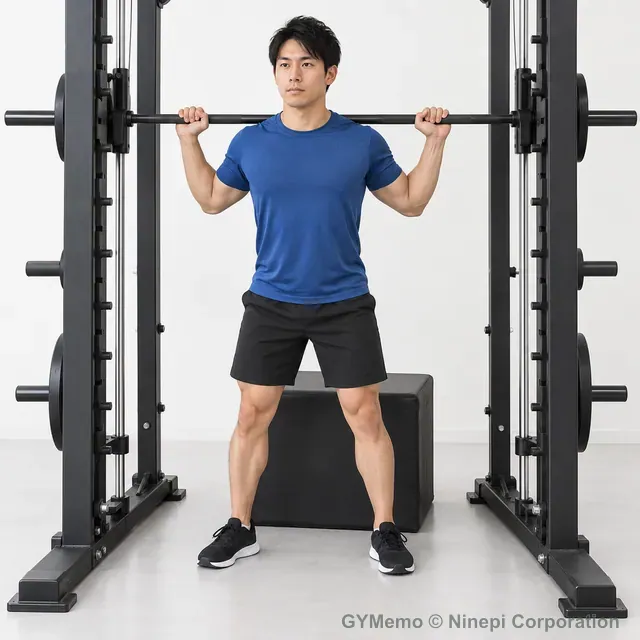 スミスマシン・ボックススクワットの開始姿勢